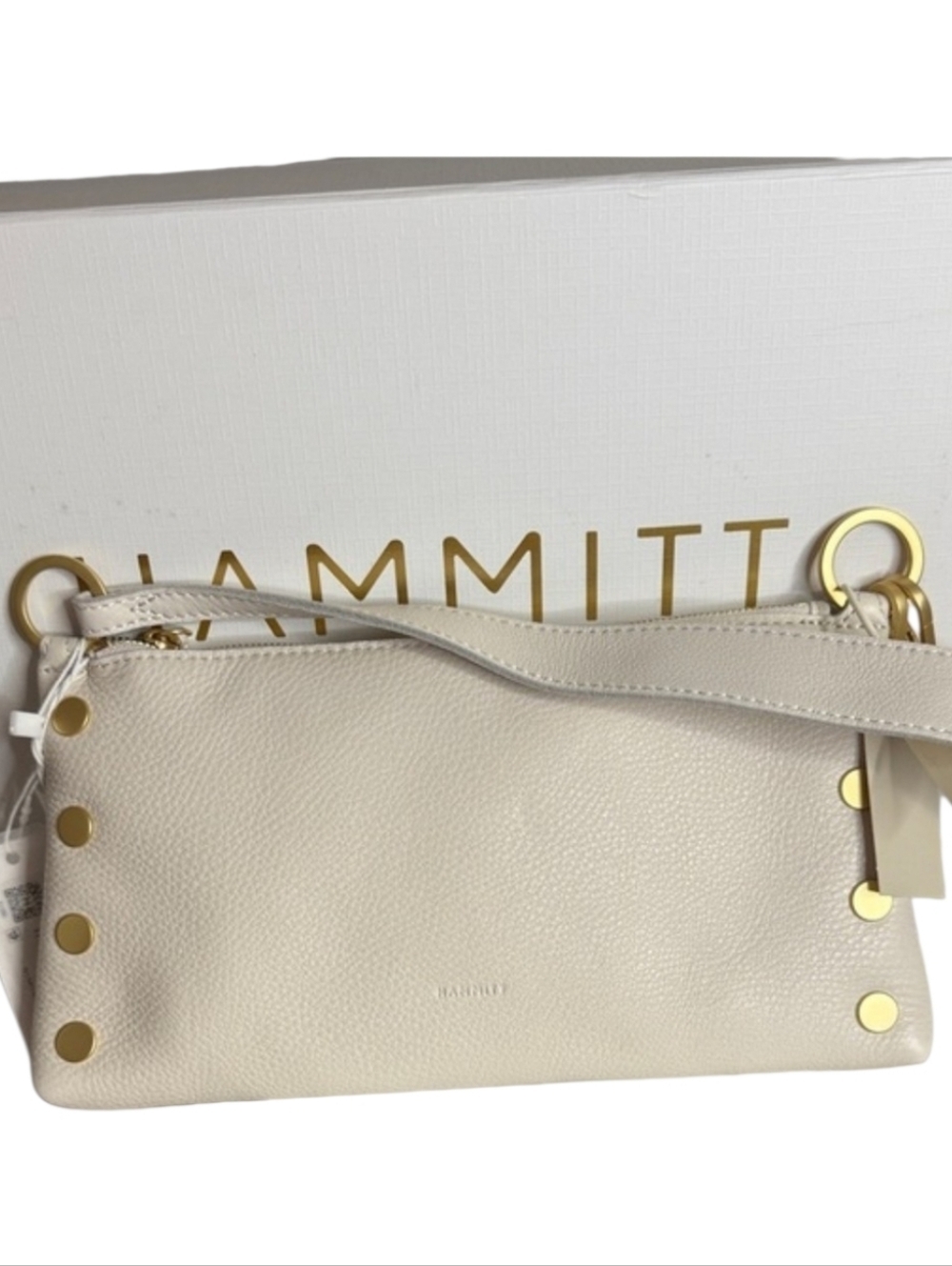 NWT Hammitt Kyle Sml Shoulder Crossbody Calla Lily White Leather Brushed Gold - Picture 10 of 11
